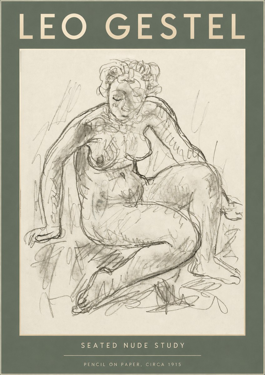 Leo Gestel Seated Nude Study No2 - Affiche