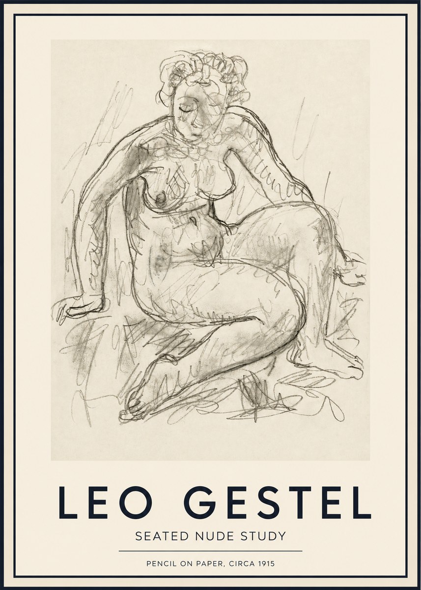 Leo Gestel Seated Nude Study No3 - Affiche