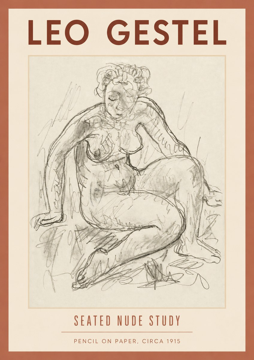 Leo Gestel Seated Nude Study No4 - Affiche