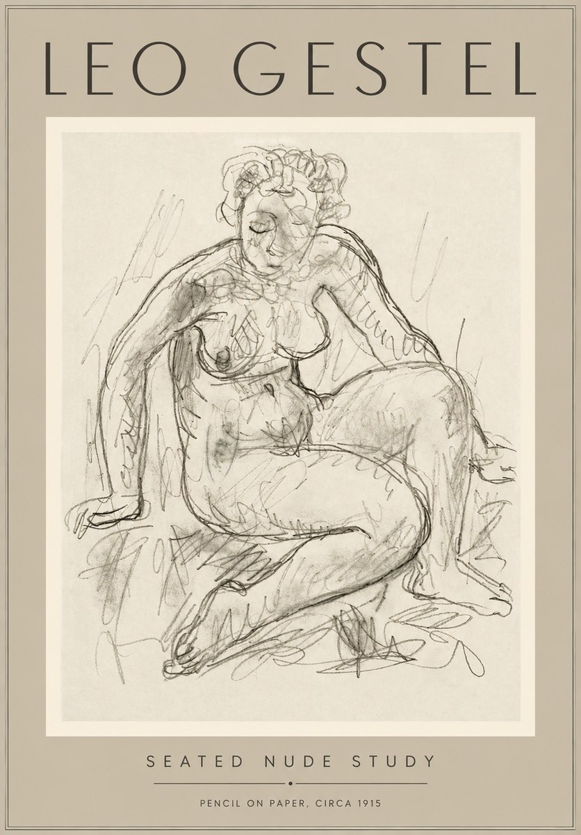Leo Gestel Seated Nude Study No5 - Affiche