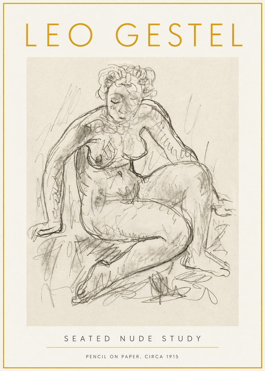 Leo Gestel Seated Nude Study No6 - Affiche
