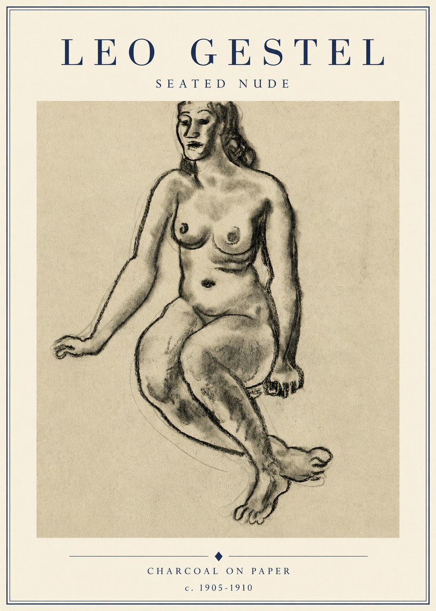 Leo Gestel Seated Nude No5 - Affiche