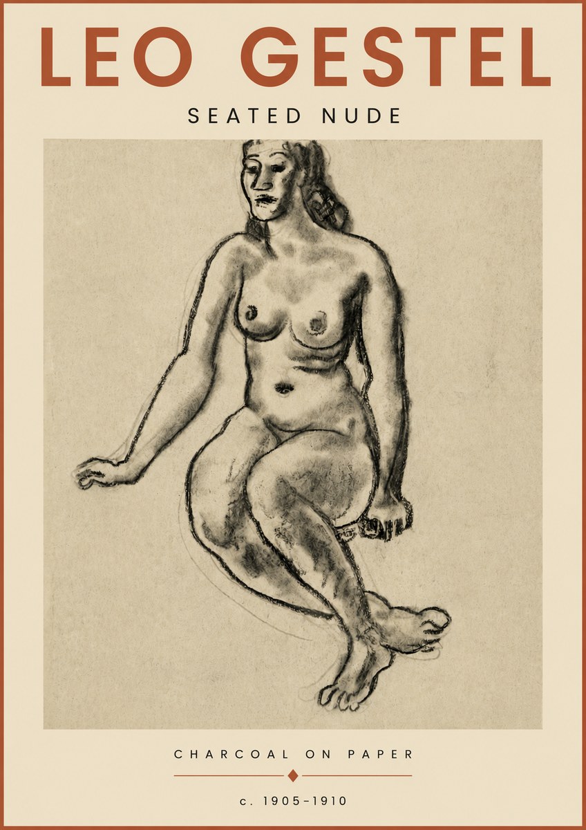 Leo Gestel Seated Nude No6 - Affiche