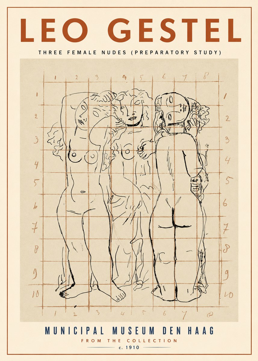 Leo Gestel Three Female Nudes No2 - Affiche