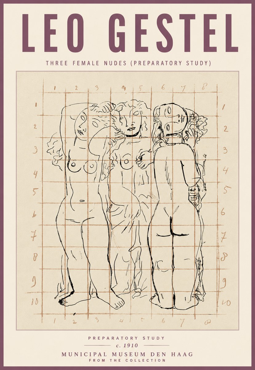 Leo Gestel Three Female Nudes No5 - Affiche