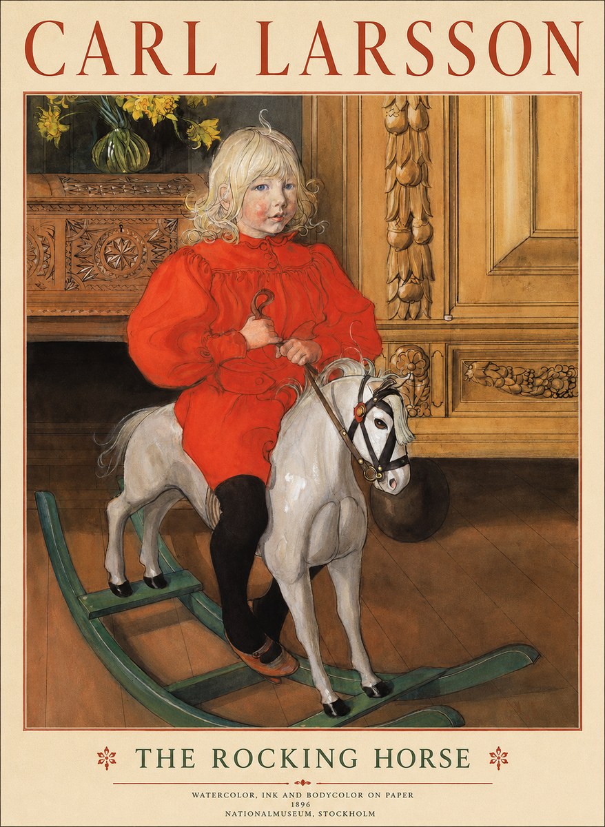 Carl Larsson The Rocking Horse No1 - Affiche