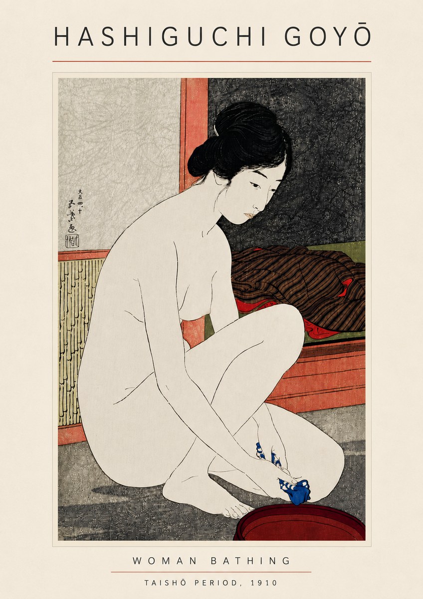 Hashiguchi Goyō Woman Bathing No4 - Affiche
