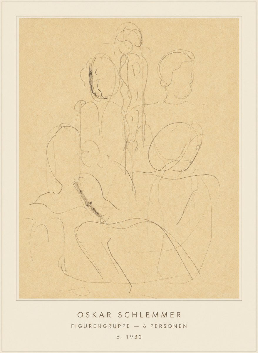 Oskar Schlemmer Figurengruppe - 6 Personen No4 - Affiche