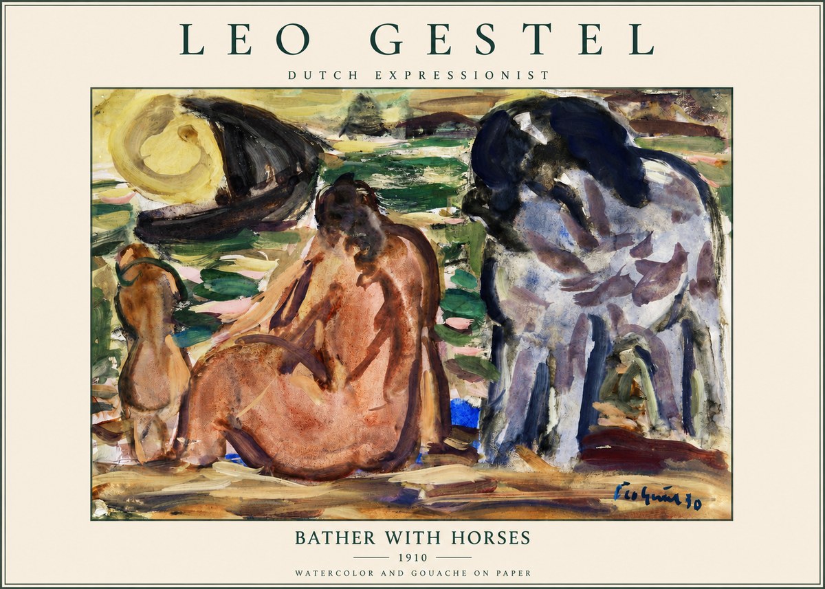 Leo Gestel Bather with Horses No3 - Affiche