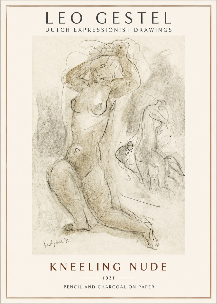 Leo Gestel Kneeling Nude No2 - Affiche