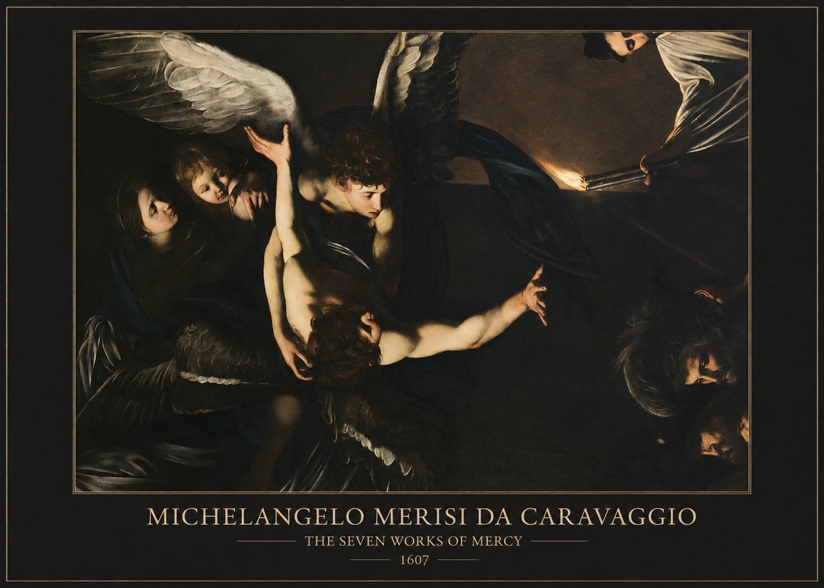 Michelangelo Merisi da Caravaggio The Seven Works of Mercy II No6 - Affiche