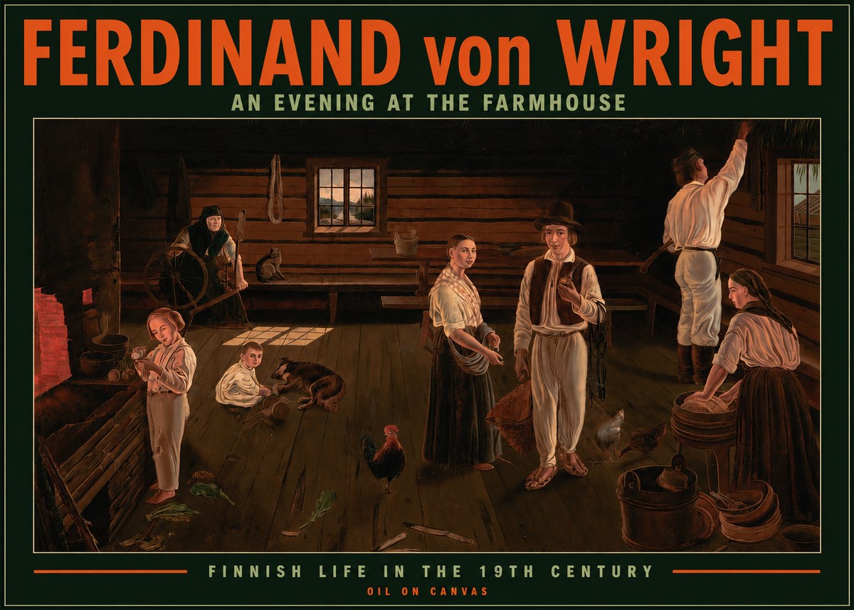 Ferdinand von Wright An Evening at the Farmhouse No2 - Affiche