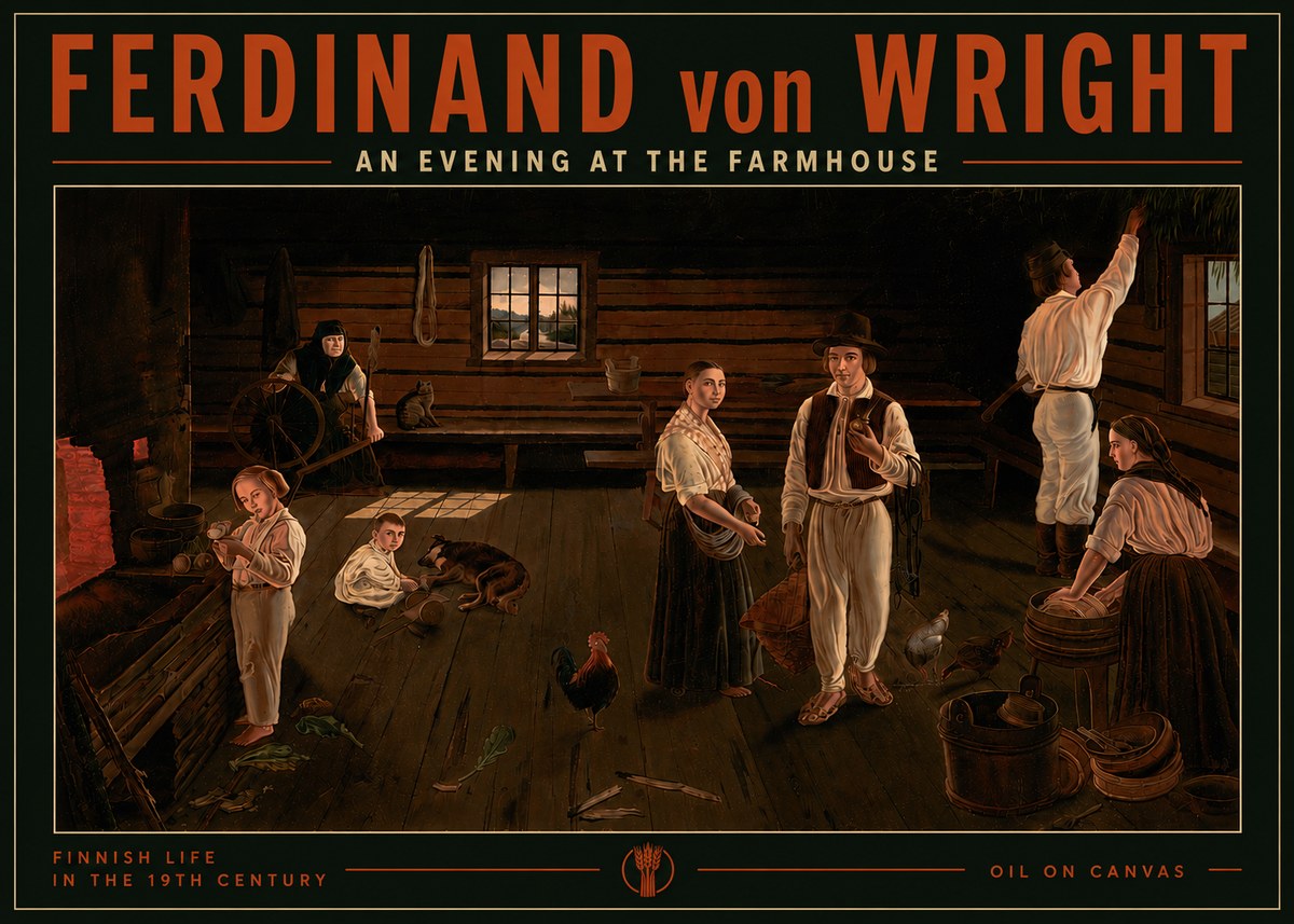 Ferdinand von Wright An Evening at the Farmhouse No5 - Affiche