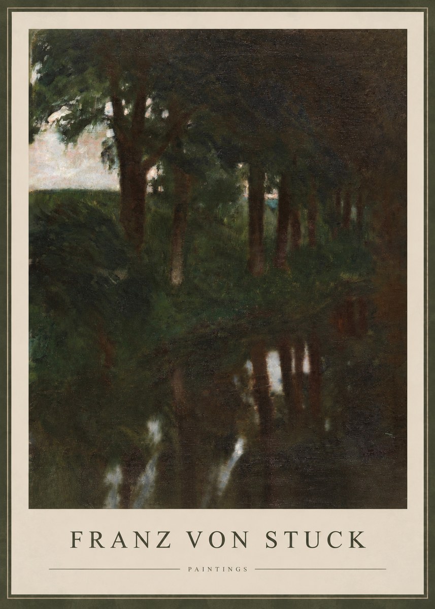 Franz von Stuck Woodland Reflections No3 - Affiche