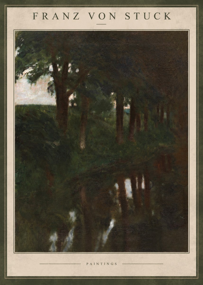 Franz von Stuck Woodland Reflections No4 - Affiche