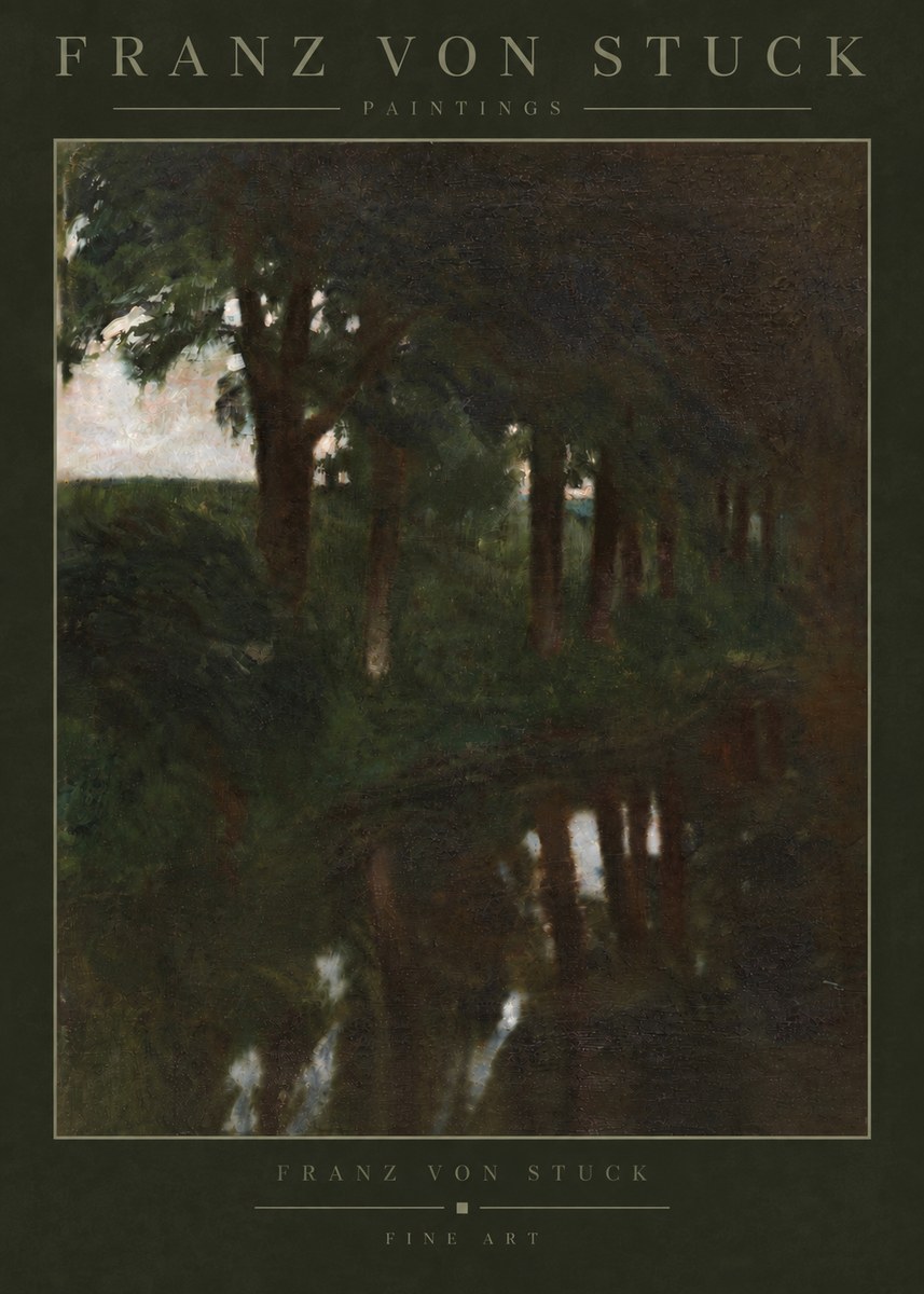 Franz von Stuck Woodland Reflections No5 - Affiche