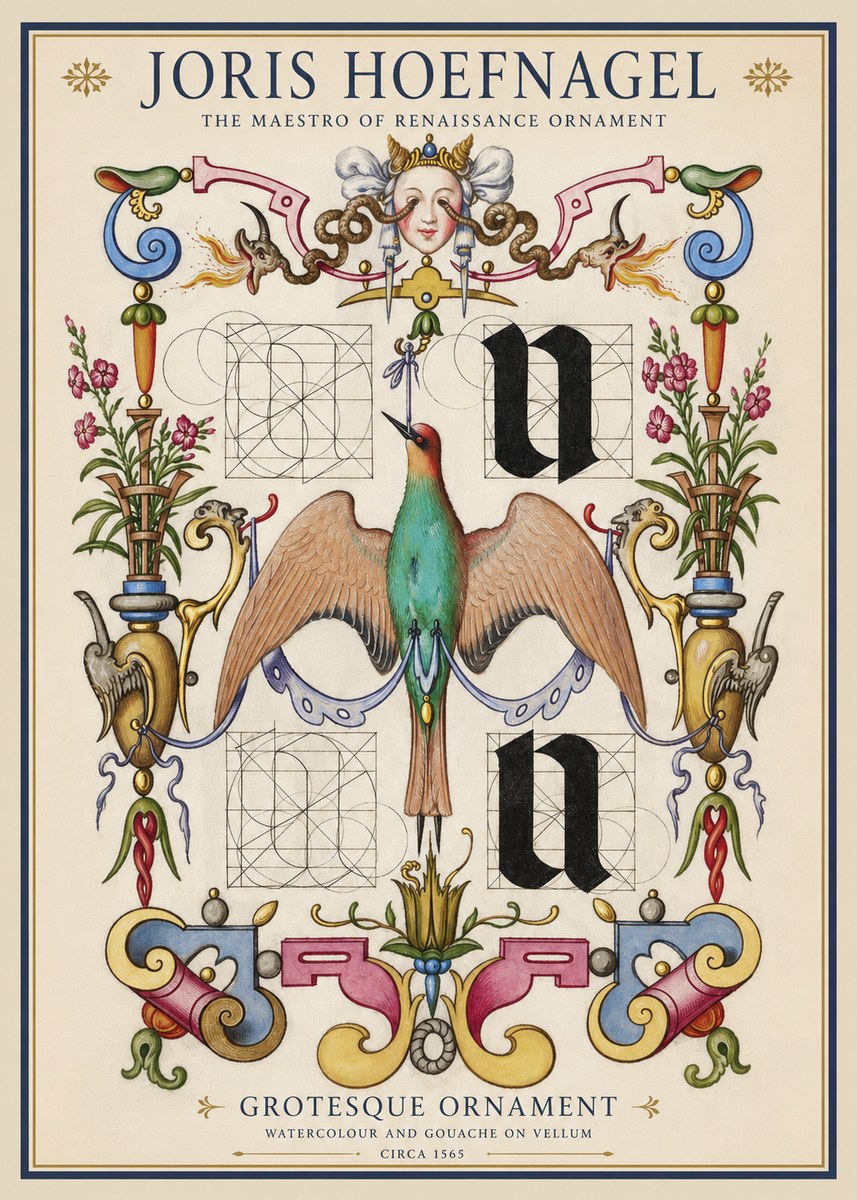Joris Hoefnagel Grotesque Ornament No1 - Affiche