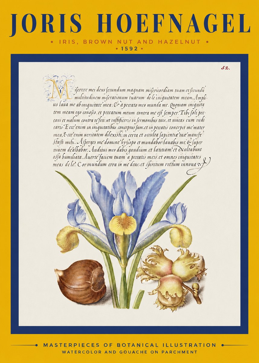 Joris Hoefnagel Iris, Brown Nut and Hazelnut No2 - Affiche