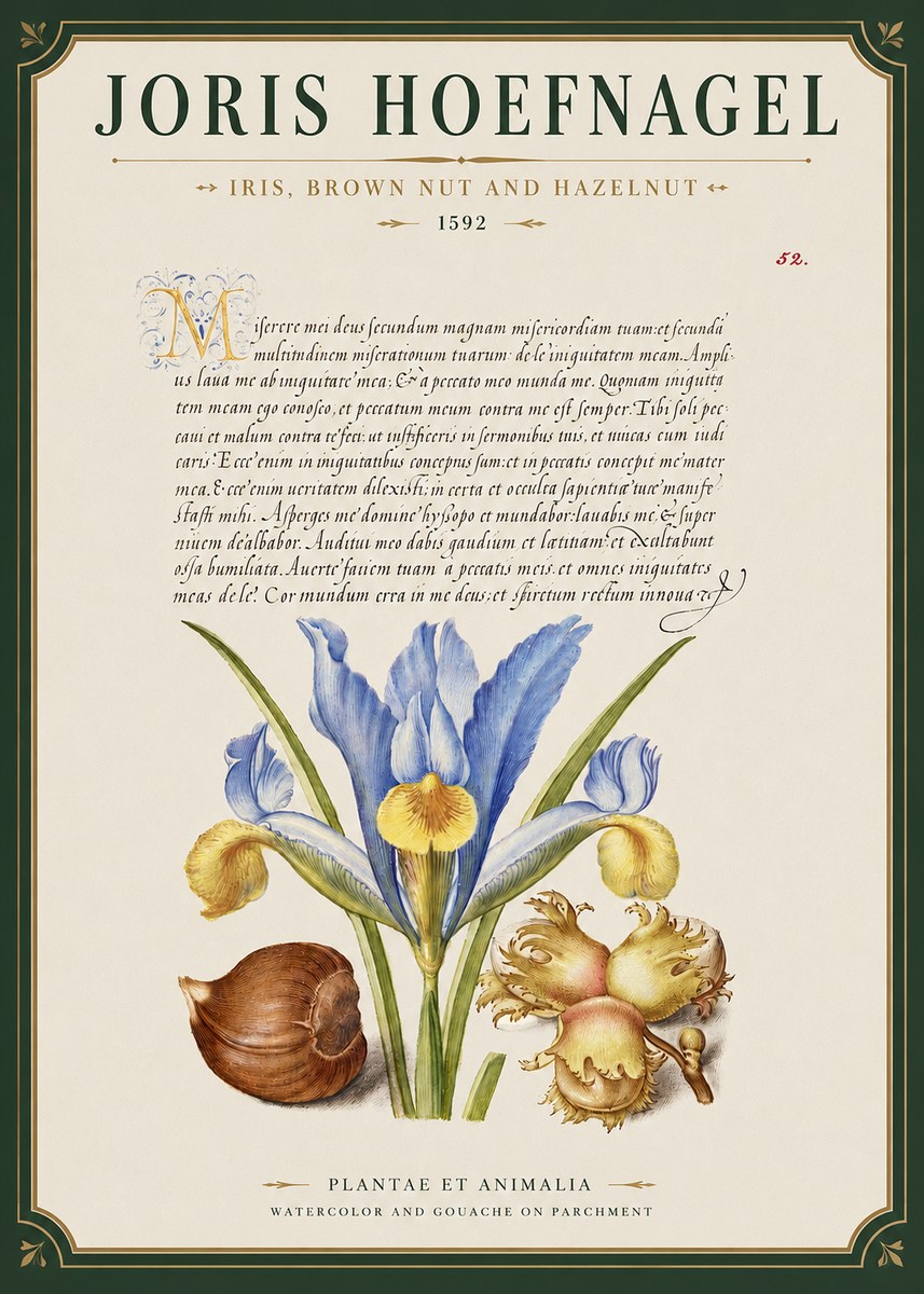 Joris Hoefnagel Iris, Brown Nut and Hazelnut No3 - Affiche
