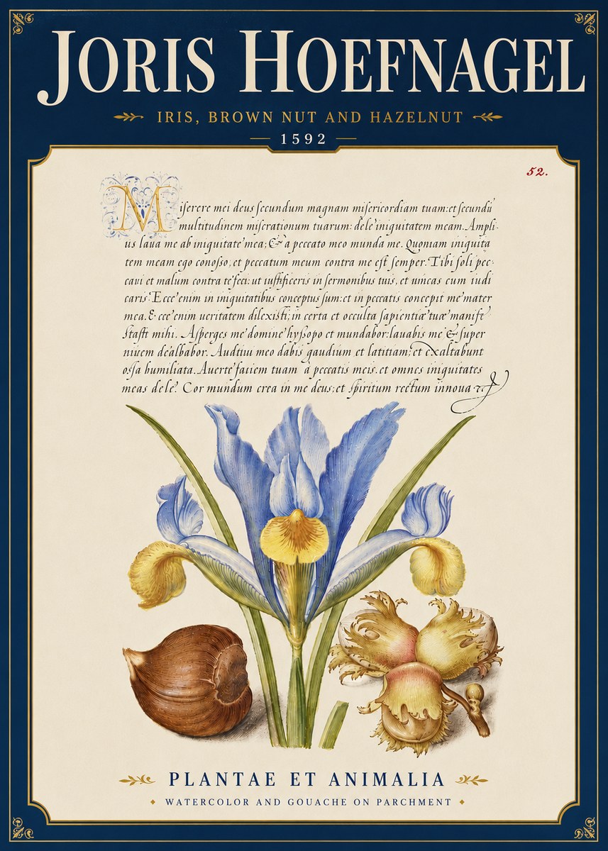 Joris Hoefnagel Iris, Brown Nut and Hazelnut No6 - Affiche