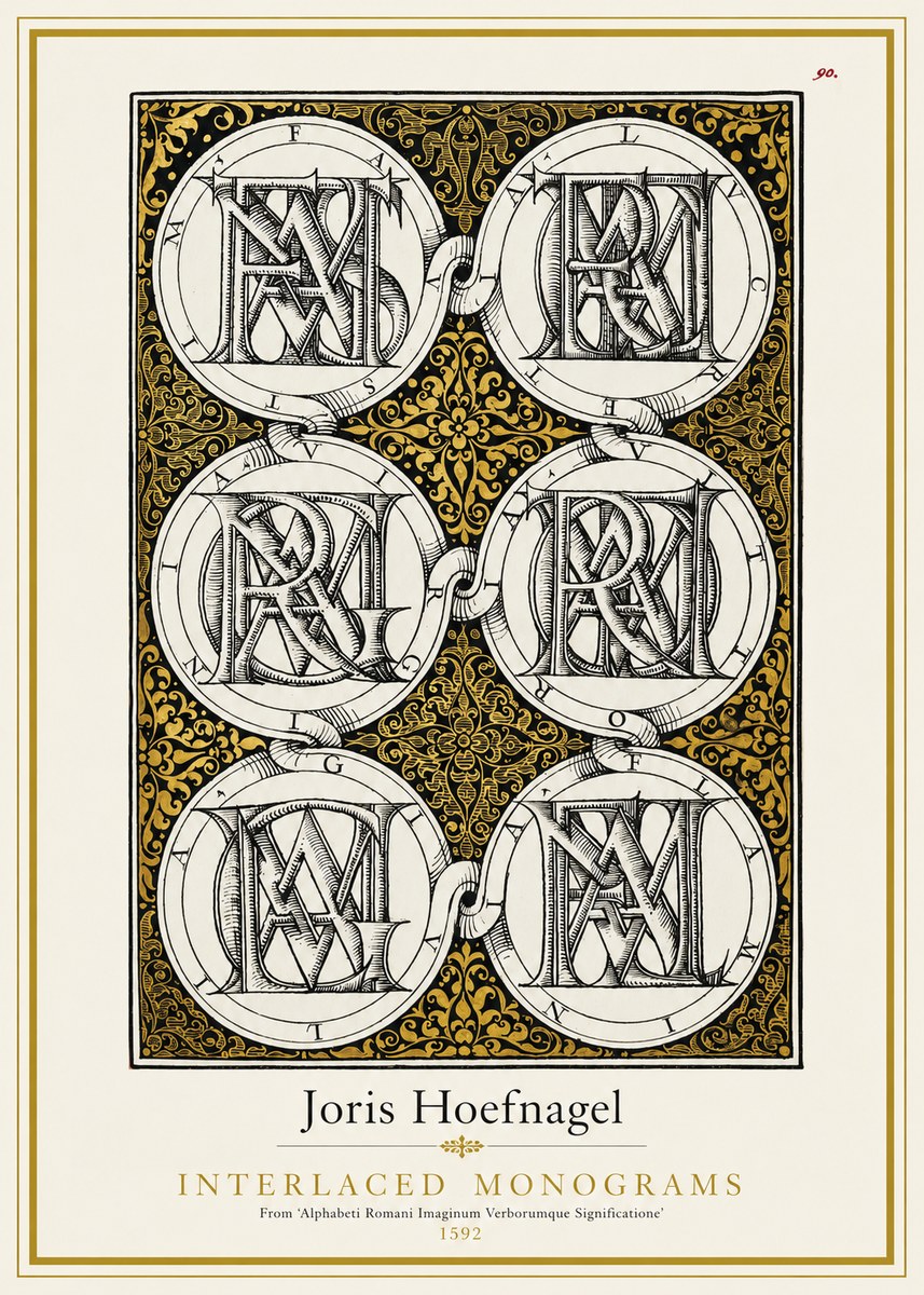 Joris Hoefnagel Interlaced Monograms No1 - Affiche