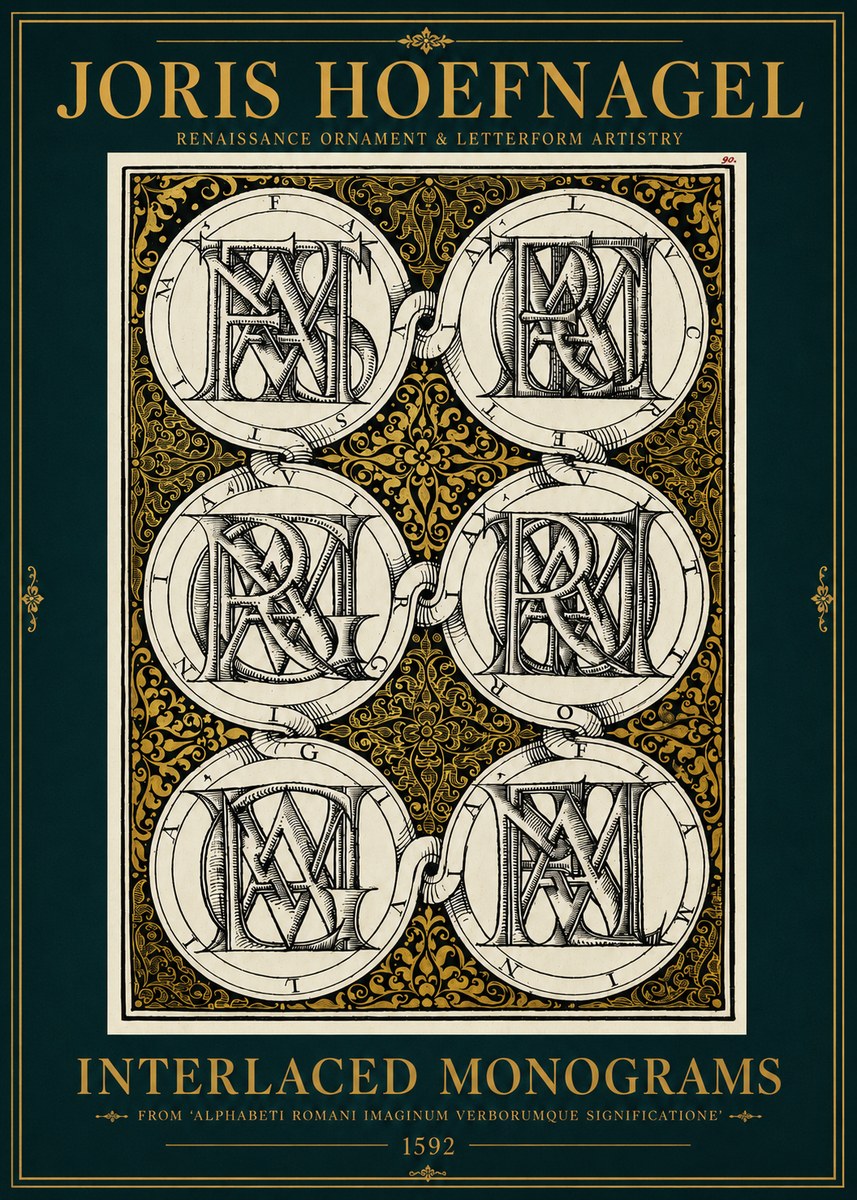 Joris Hoefnagel Interlaced Monograms No3 - Affiche