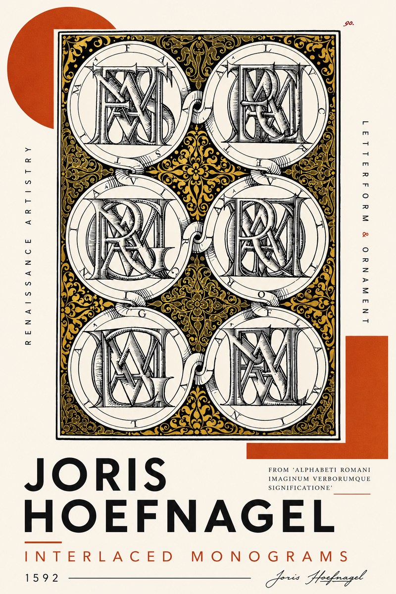 Joris Hoefnagel Interlaced Monograms No4 - Affiche
