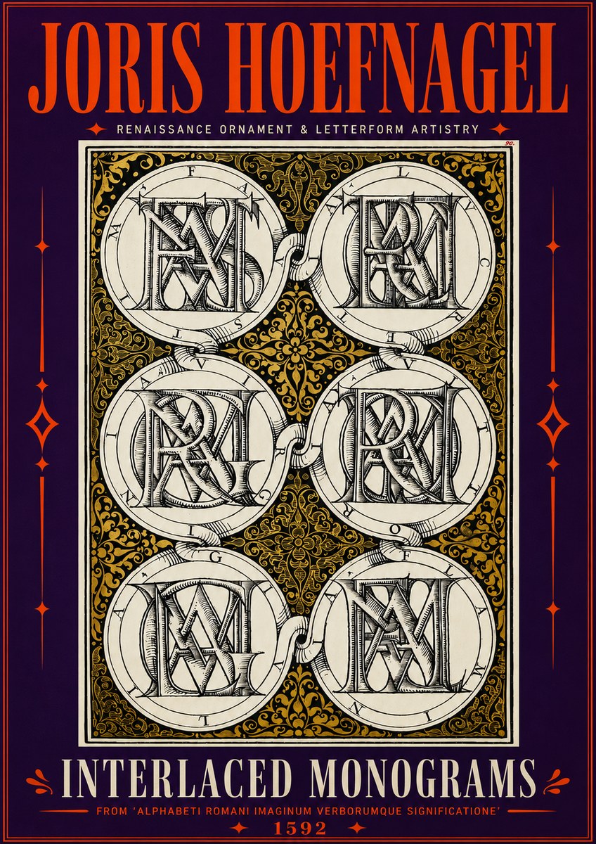 Joris Hoefnagel Interlaced Monograms No5 - Affiche
