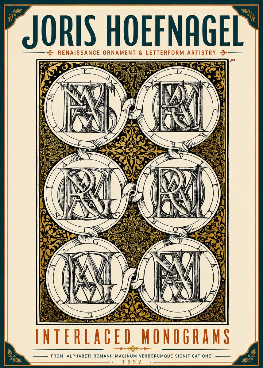 Joris Hoefnagel Interlaced Monograms No6 - Affiche
