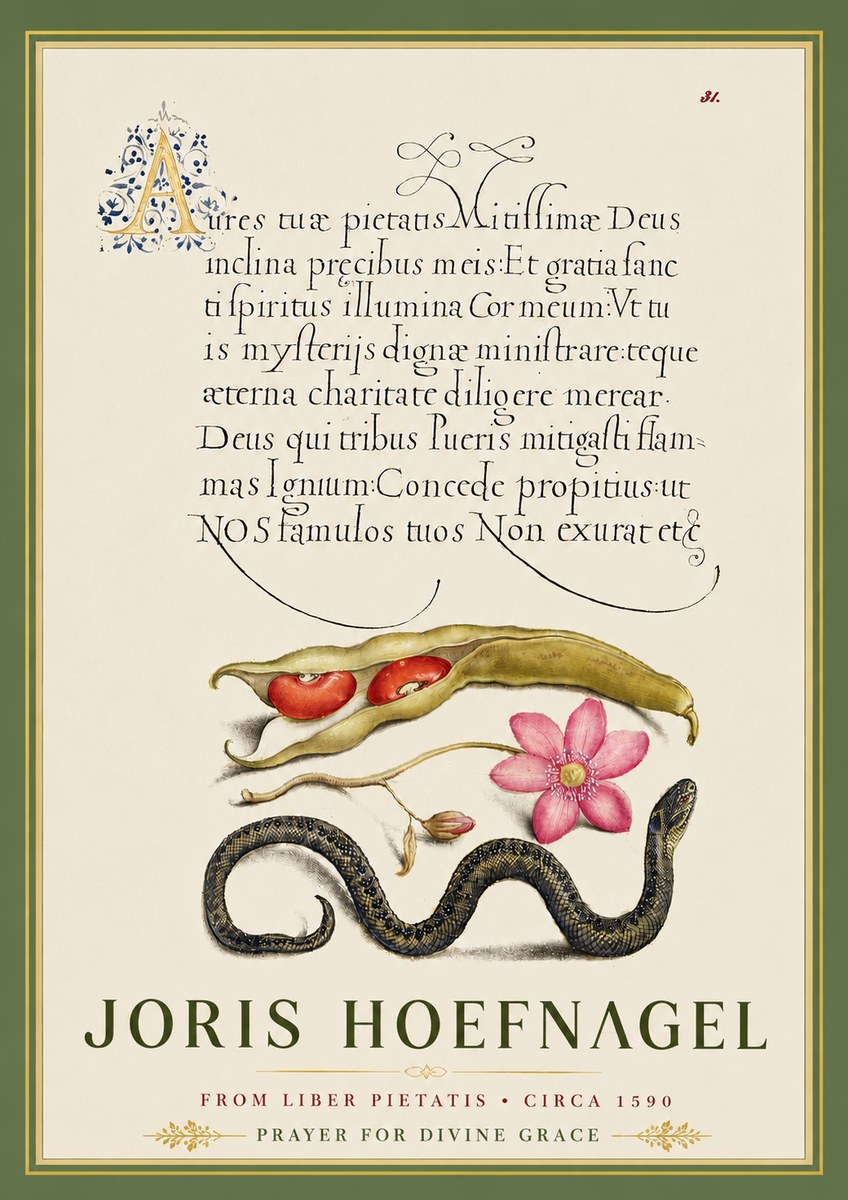 Joris Hoefnagel Prayer for Divine Grace No5 - Affiche