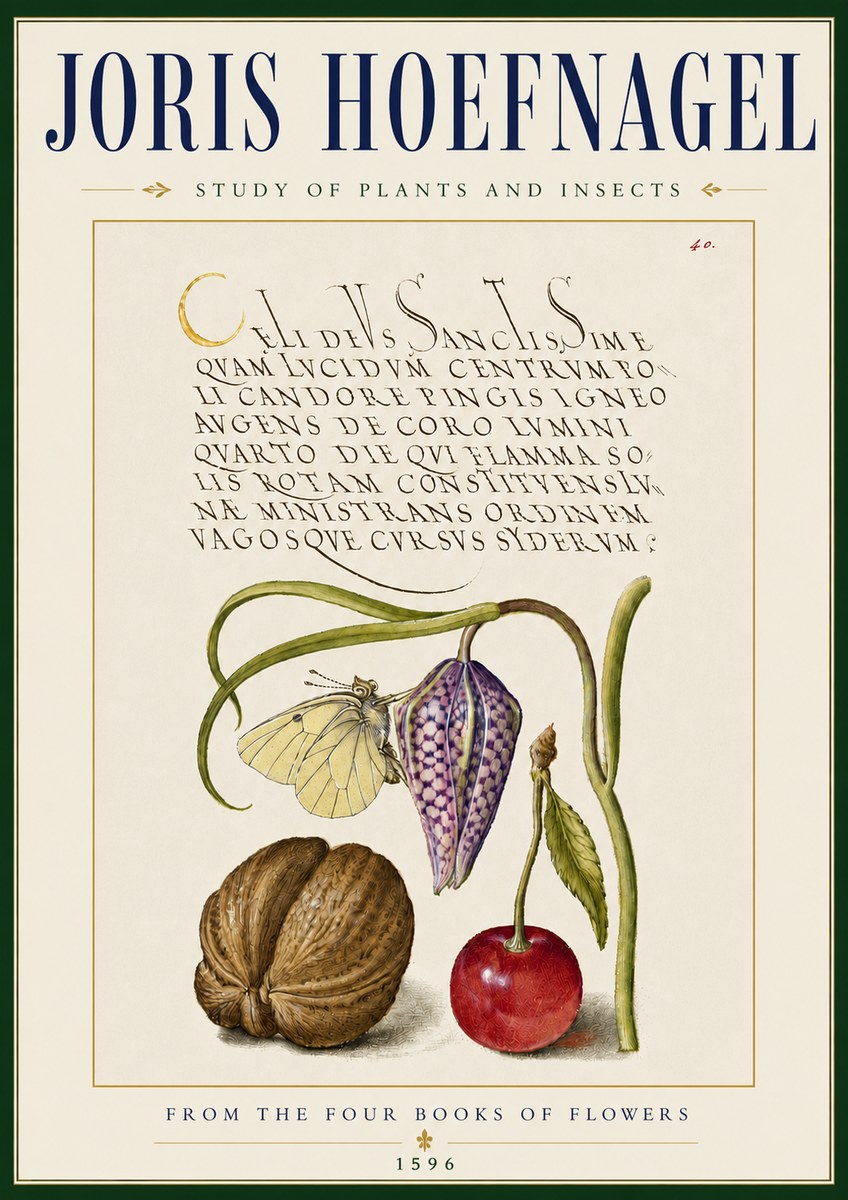 Joris Hoefnagel Study of Plants and Insects No5 - Affiche