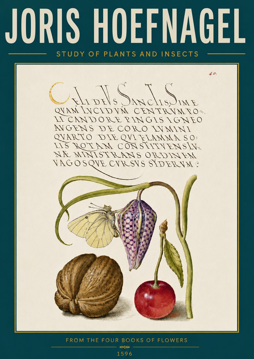 Joris Hoefnagel Study of Plants and Insects No6 - Affiche