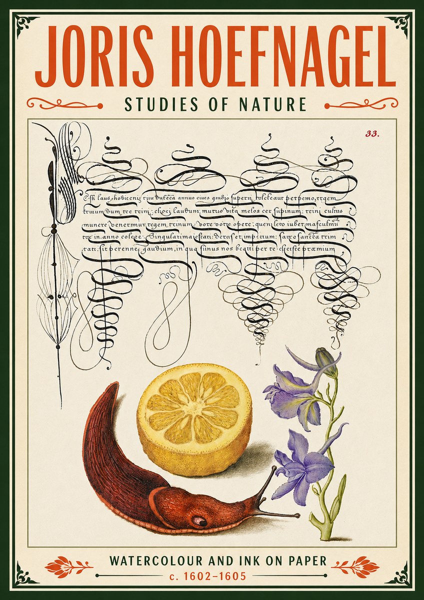 Joris Hoefnagel Studies of Nature No6 - Affiche