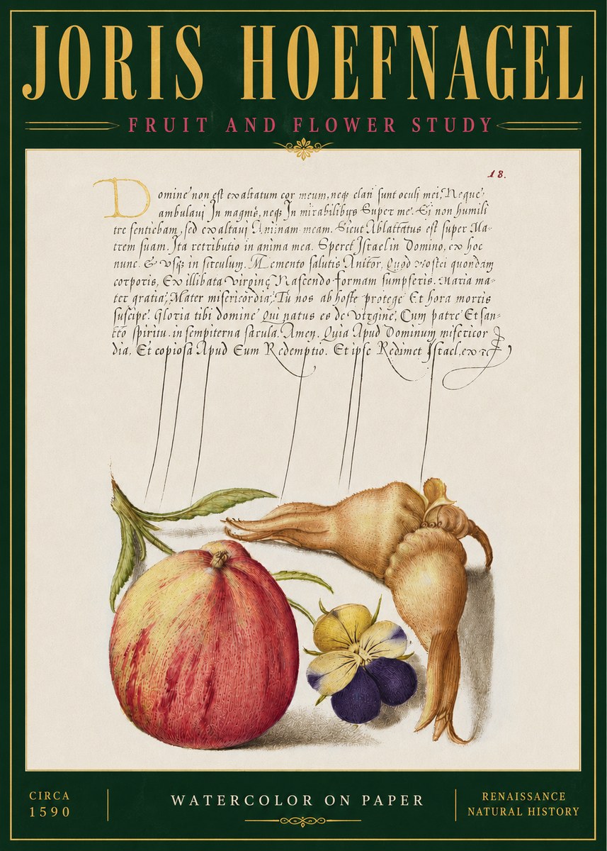 Joris Hoefnagel Fruit and Flower Study No4 - Affiche