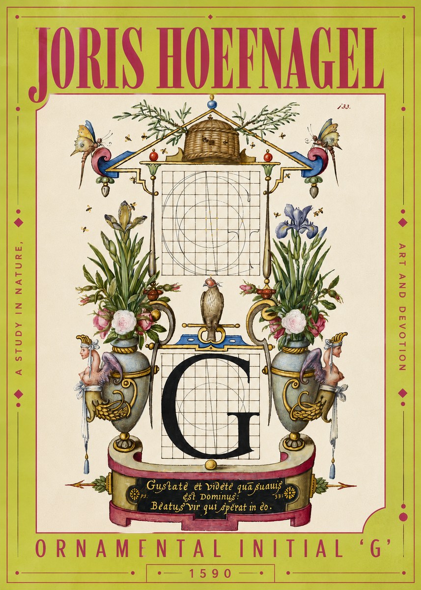 Joris Hoefnagel Ornamental Initial 'G' No4 - Affiche