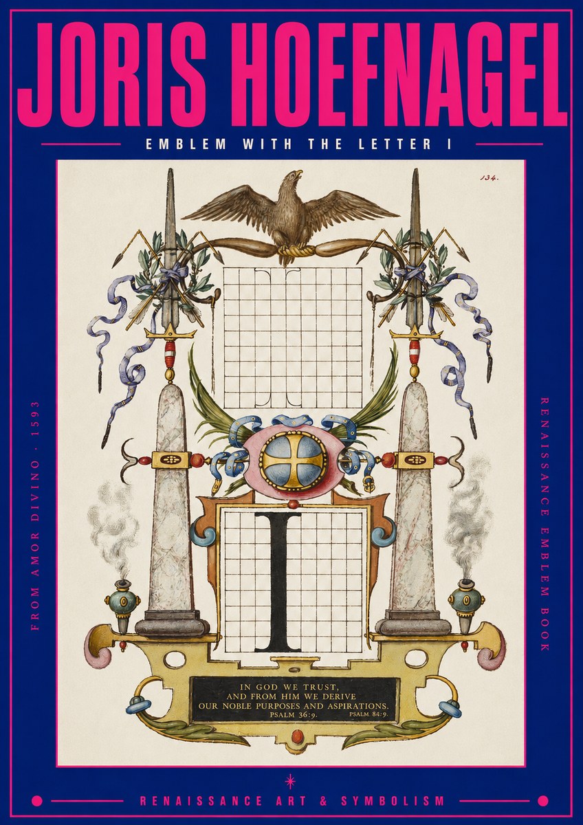 Joris Hoefnagel Ornamental Design with Dedicatory Inscription No3 - Affiche