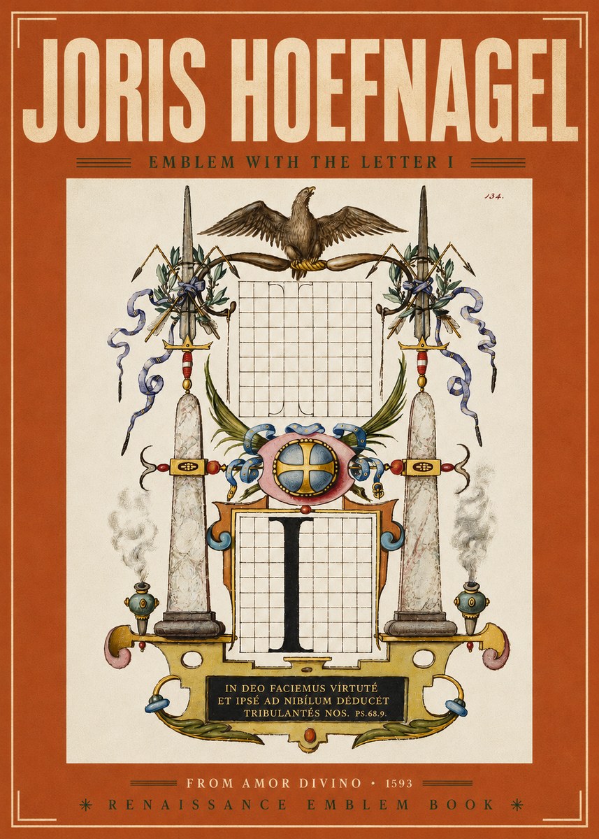 Joris Hoefnagel Ornamental Design with Dedicatory Inscription No6 - Affiche