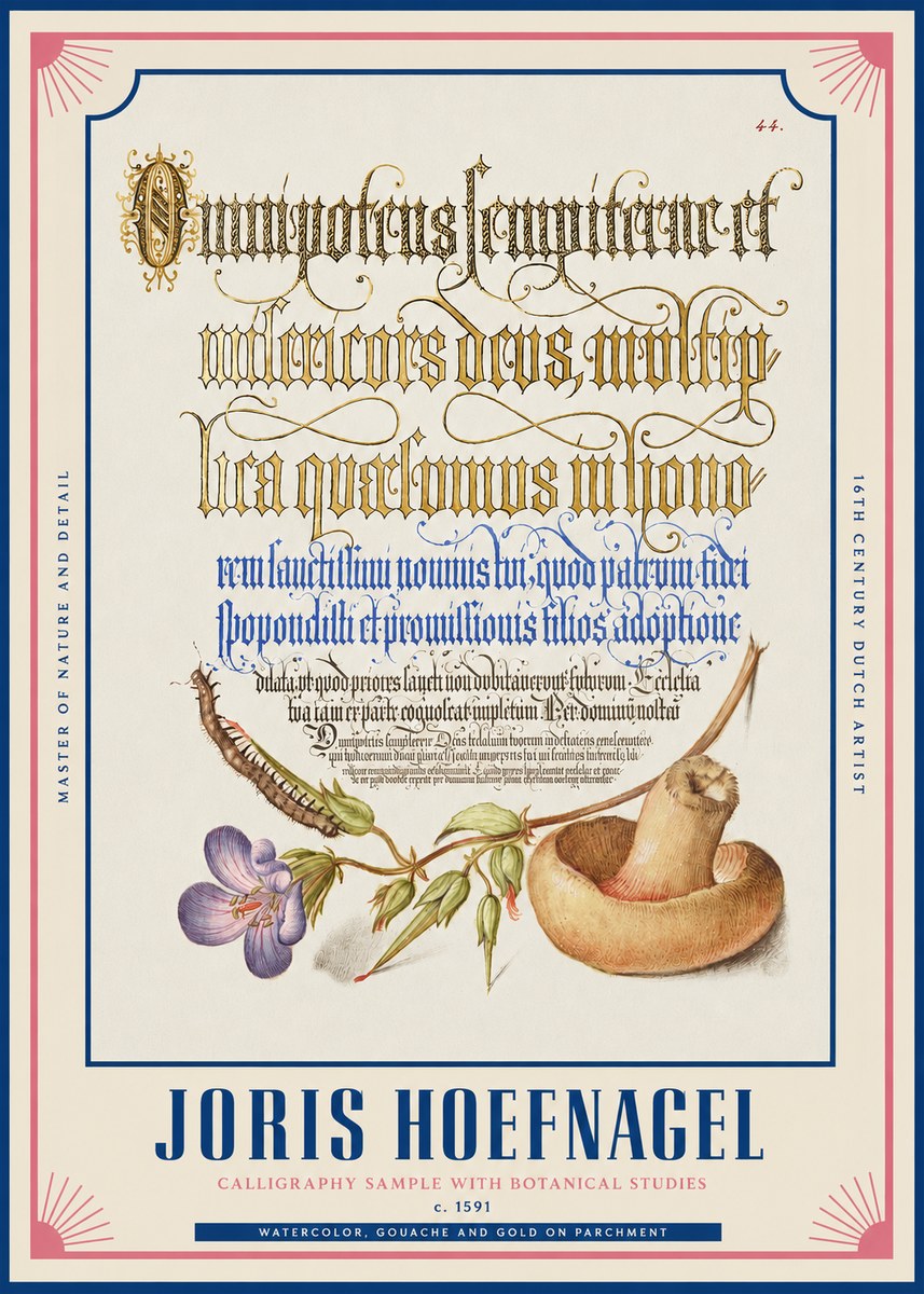 Joris Hoefnagel From a Series of Calligraphy Samples No2 - Affiche