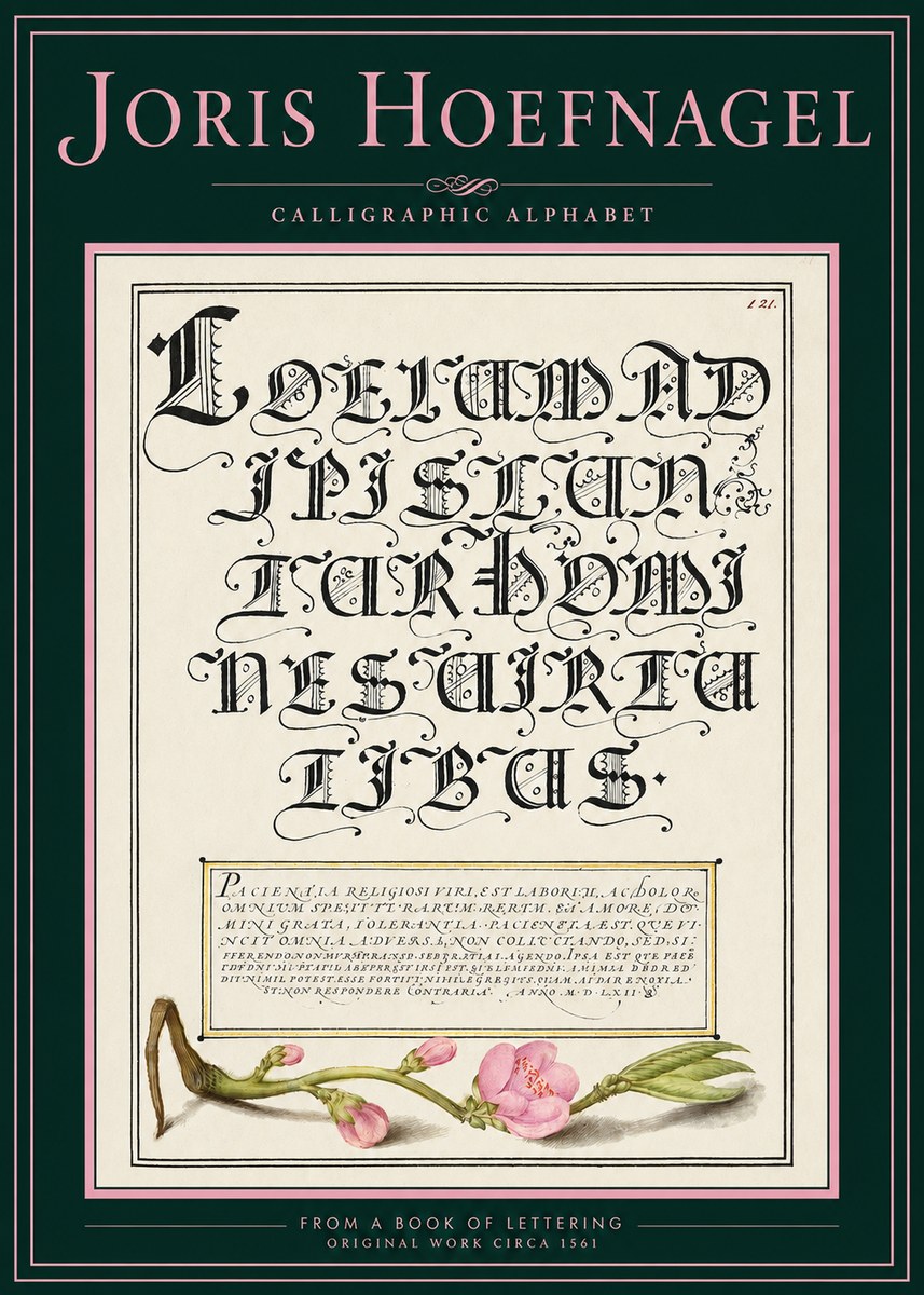 Joris Hoefnagel Calligraphic Alphabet from a Book of Lettering No2 - Affiche
