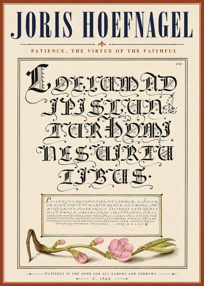 Joris Hoefnagel Calligraphic Alphabet from a Book of Lettering No6 - Affiche