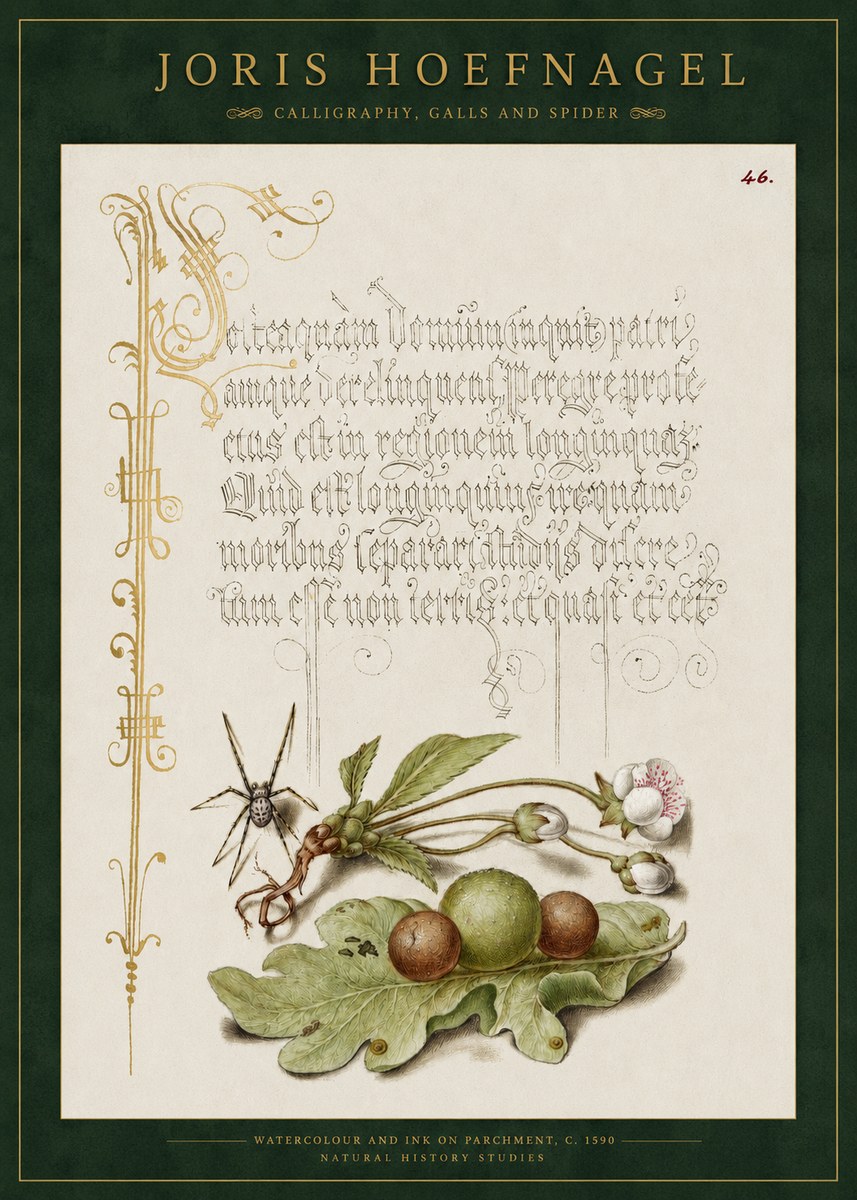 Joris Hoefnagel Plant with Galls and Insect No3 - Affiche