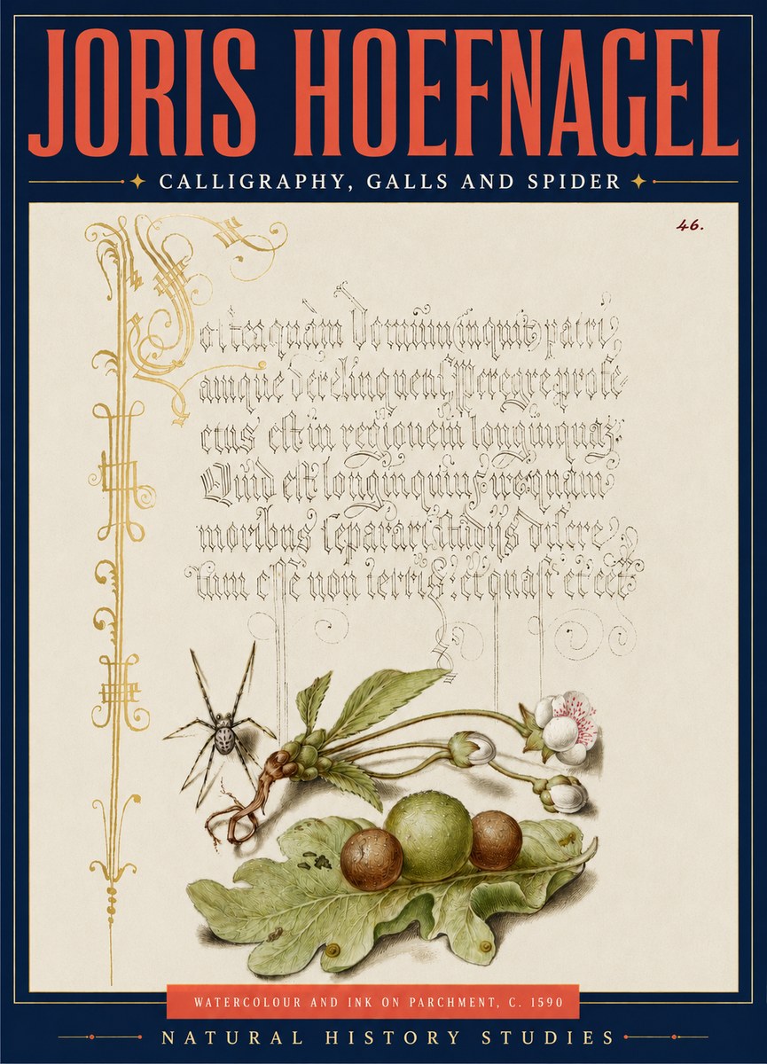 Joris Hoefnagel Plant with Galls and Insect No5 - Affiche