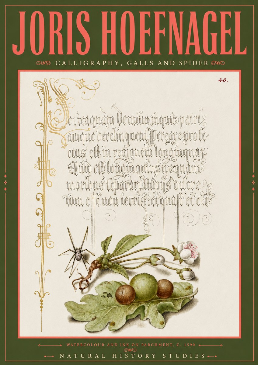 Joris Hoefnagel Plant with Galls and Insect No6 - Affiche