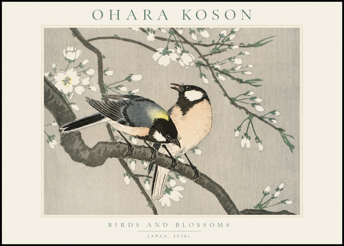 Ohara Koson Birds and Blossoms No1 - Affiche