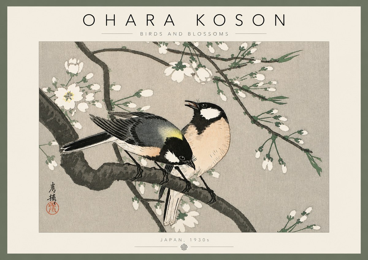 Ohara Koson Birds and Blossoms No4 - Affiche