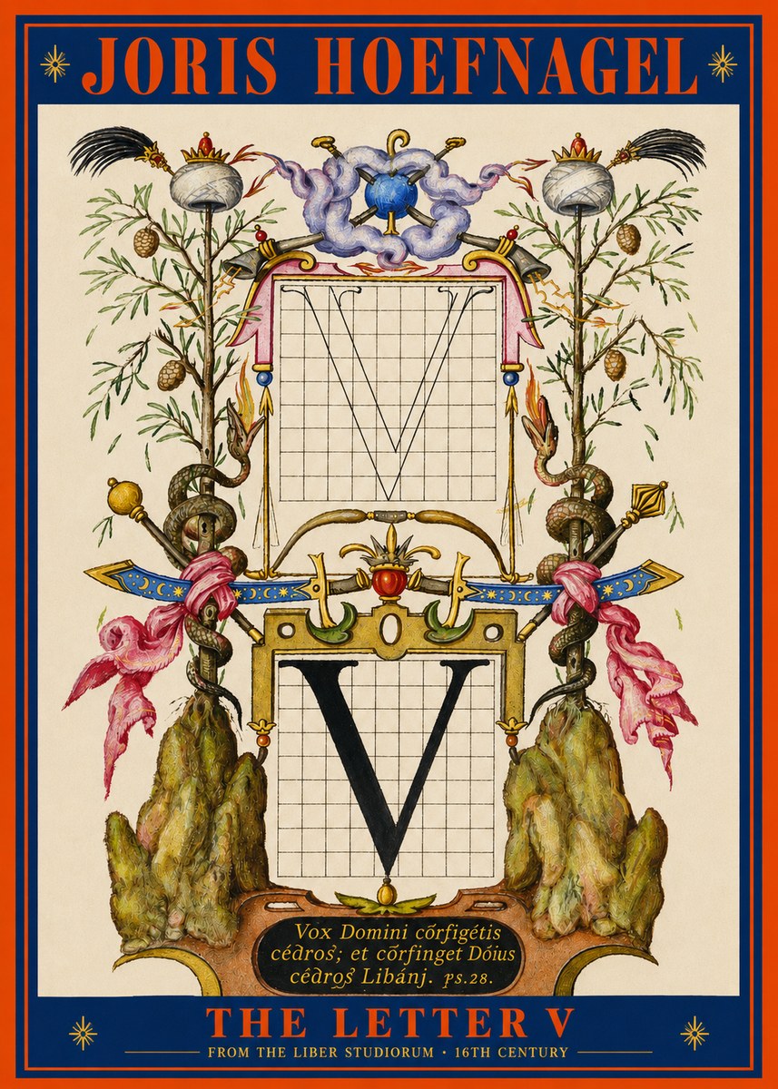 Joris Hoefnagel The Letter V No3 - Affiche