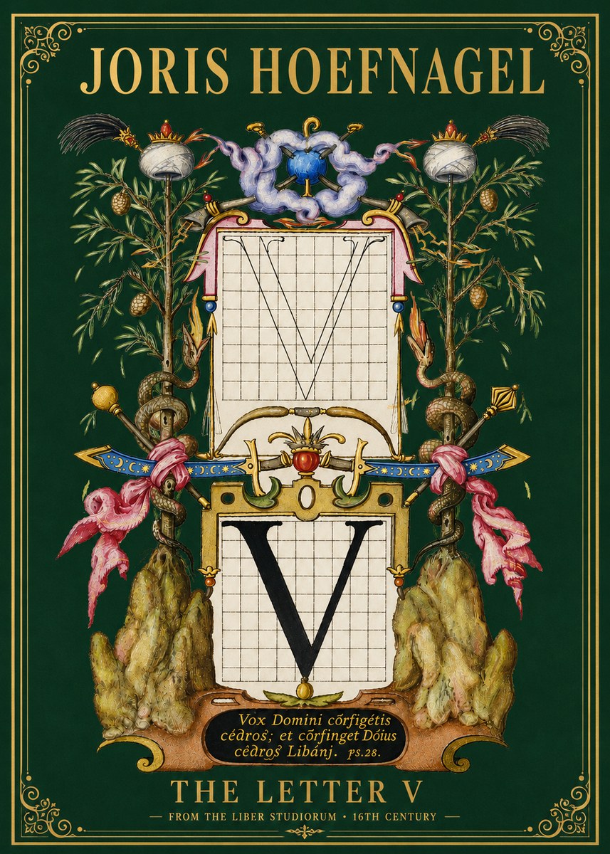 Joris Hoefnagel The Letter V No5 - Affiche