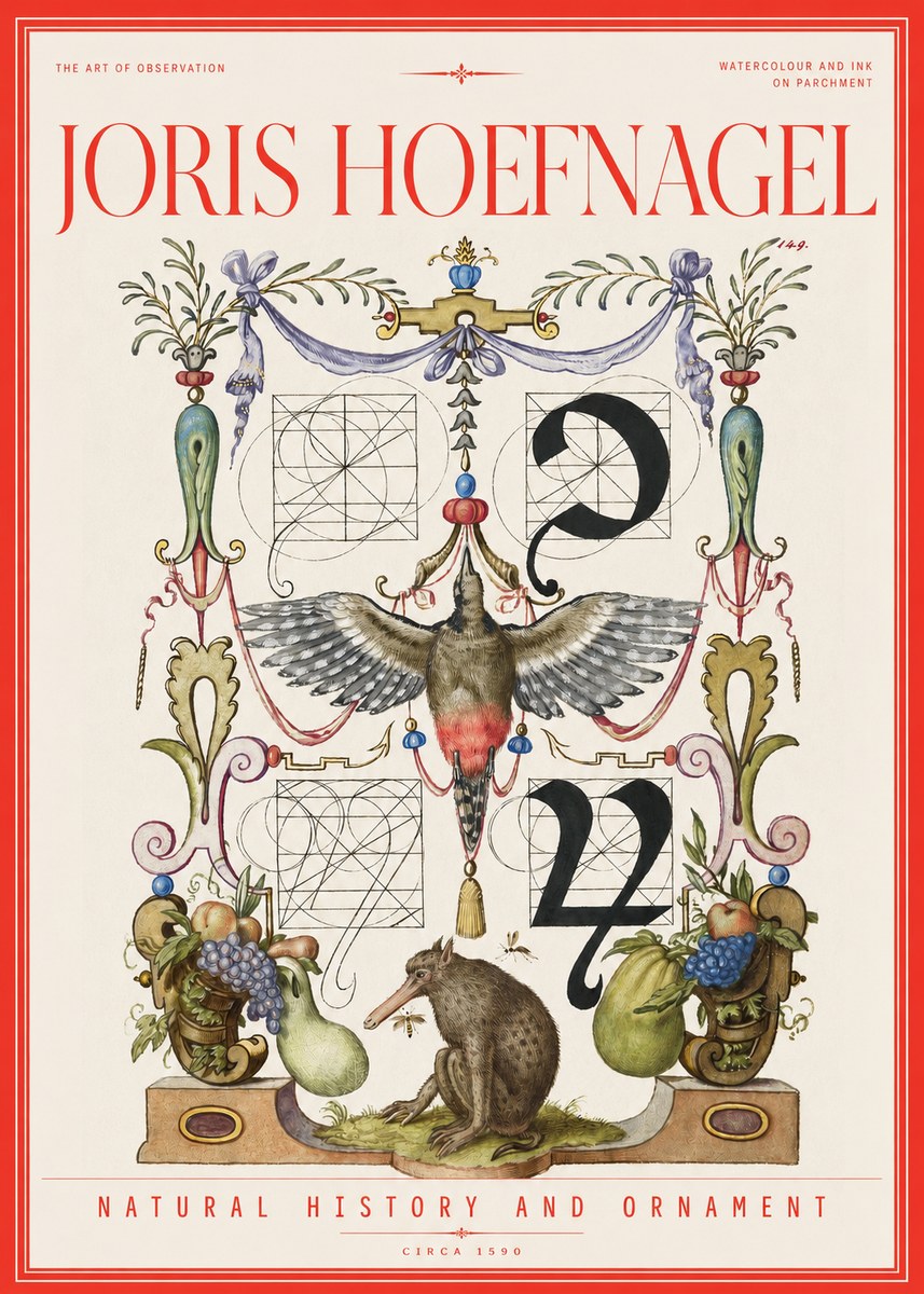 Joris Hoefnagel Study of Nature and Ornament No3 - Affiche