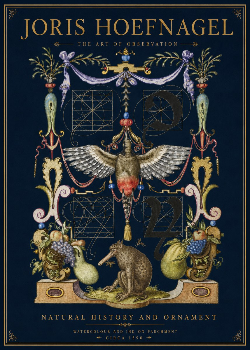 Joris Hoefnagel Study of Nature and Ornament No5 - Affiche