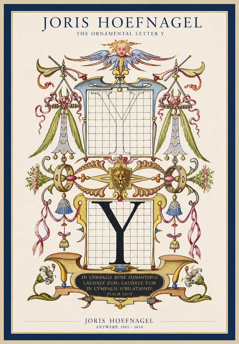 Joris Hoefnagel The Ornamental Letter Y No1 - Affiche